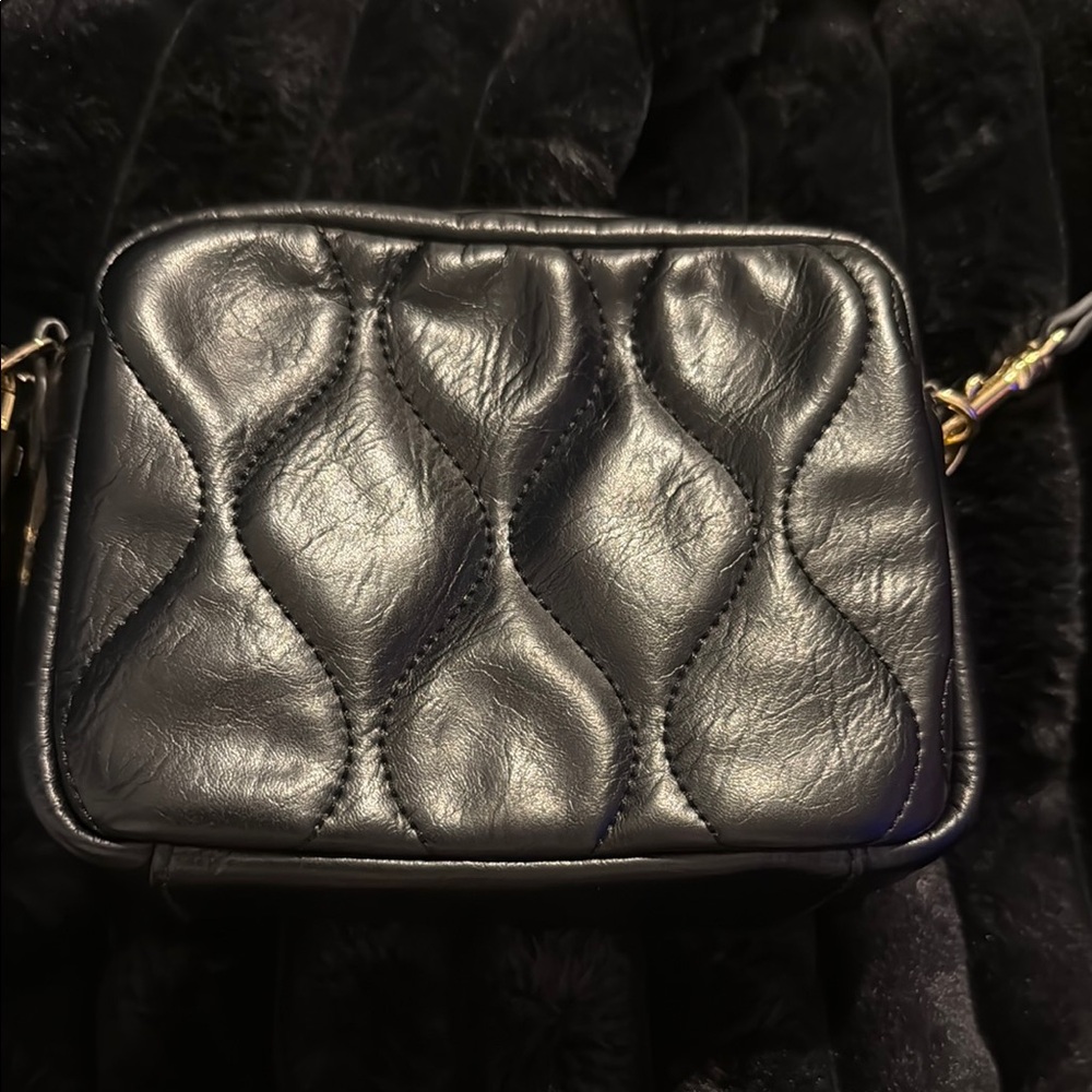 Black Quilted Leather Crossbody Bag